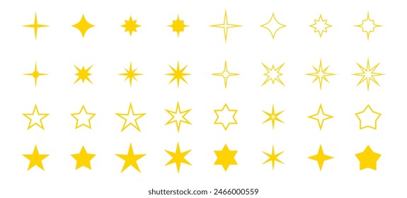 Stars vector icons. Stars collection. Golden Stars isolated on white background. Vector Star