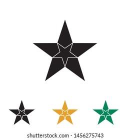 Stars Vector icons. Five star collection solid style vector illustration