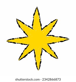 Stars vector in scribble style, design element