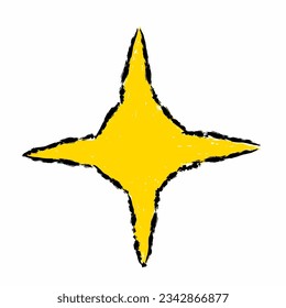 Stars vector in scribble style, design element