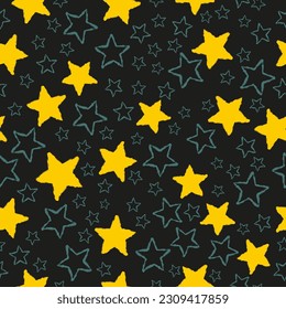 Stars. Vector seamless pattern. Vector seamless pattern. For design, print, fabric, wallpaper, textile, paper	
