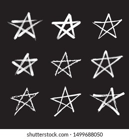 Stars, vector set.  Chalkboard stylized illustration. Elements for your design.