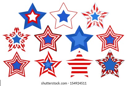stars vector set for Patriotic USA theme