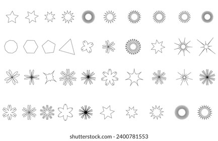 Stars Vector Shape line collection.