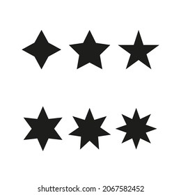 Stars Vector Shapes Set, vector illustration.