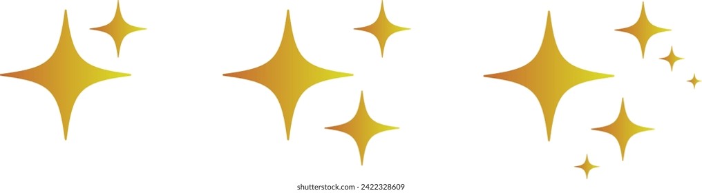 stars vector. sky object. orange yellow star gradient. star light. sky space vector