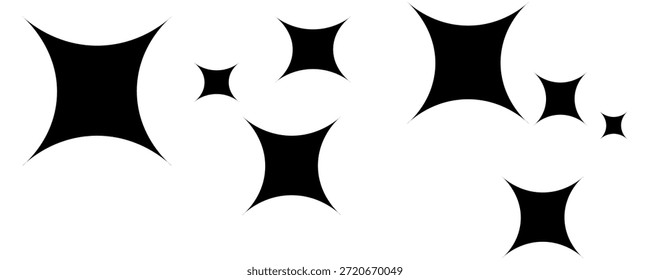 stars vector. sky object. star. black silhouette.sky space vector,eps10