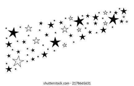 Sternenvektor. Star-Design-Tattoos. Sterne auf weißem Hintergrund