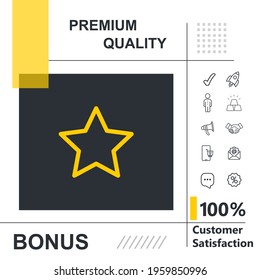 Stars vector thin line icon with modern background
