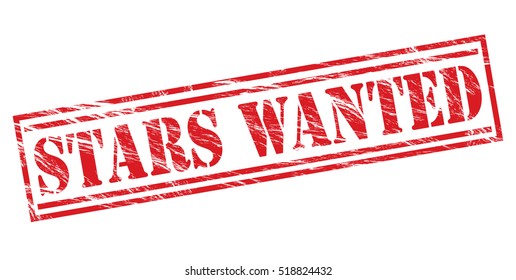 stars wanted red vector stamp on white background