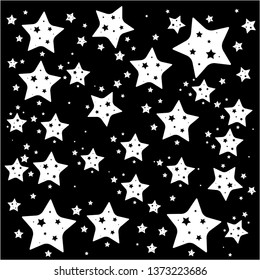 stars white background black space