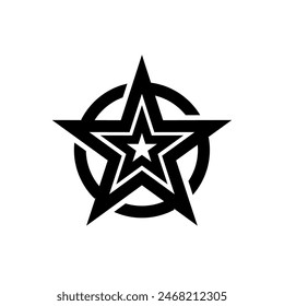 Stars within stars surrounded by a circle 