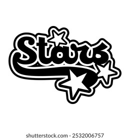 Stars Y2K Logo Patch Apparel Fashion Vector Design K55, Commercial Use