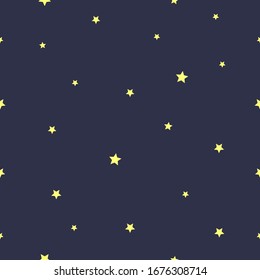 stars yellow on sky blue pattern