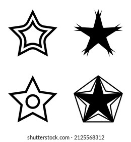 Stars1-2starfall Flat Icon Set Aislado En Fondo Blanco