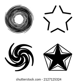 Stars1-2starfall Flat Icon Set Aislado En Fondo Blanco