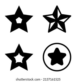 Stars1-2starfall Flat Icon Set Isolated On White Background
