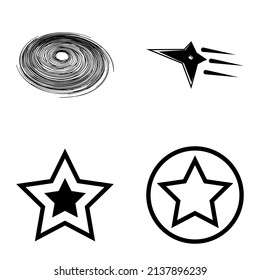 Sterne1-2Sternfall-Flache Symbol einzeln auf weißem Hintergrund