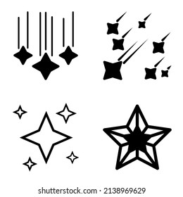Sterne1-2Sternfall-Flache Symbol einzeln auf weißem Hintergrund