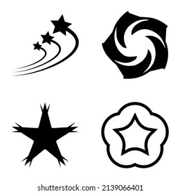 Stars1-2starfall Flat Icon Set Aislado En Fondo Blanco