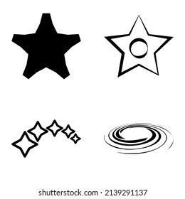 Stars1-2starfall Flat Icon Set Isolated On White Background