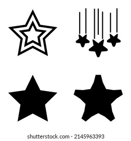 Stars1-2starfall Flat Icon Set Isolated On White Background