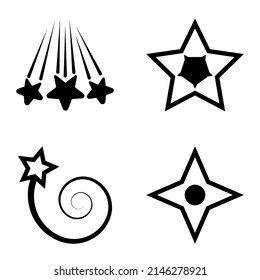 Stars1-2starfall Flat Icon Set Isolated On White Background
