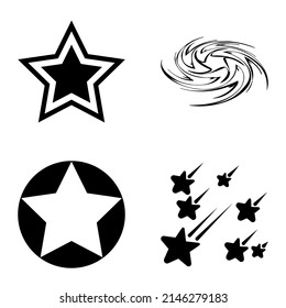 Stars1-2starfall Flat Icon Set Isolated On White Background