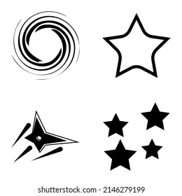 Stars1-2starfall Flat Icon Set Aislado En Fondo Blanco
