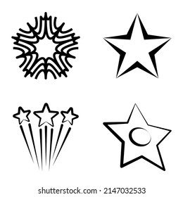 Stars1-2starfall Flat Icon Set Isolated On White Background