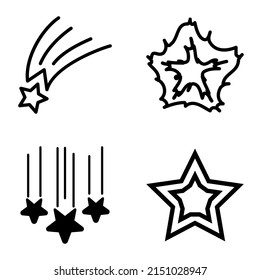 Stars1-2starfall Flat Icon Set Aislado En Fondo Blanco