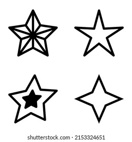 Stars1-2starfall Flat Icon Set Isolated On White Background