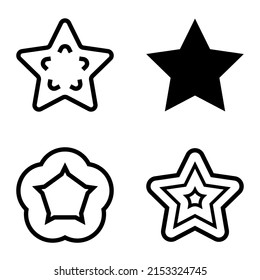 Stars1-2starfall Flat Icon Set Isolated On White Background