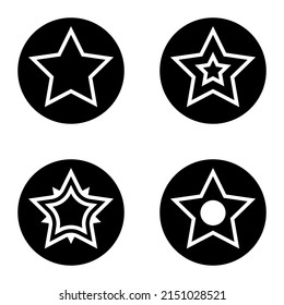 Stars1sg Flat Icon Set Isolated On White Background