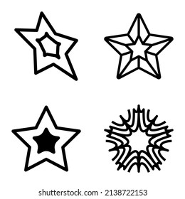 Stars2 Flat Icon Set Isolated On White Background