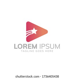 starsa media logo design, star, vector,play
