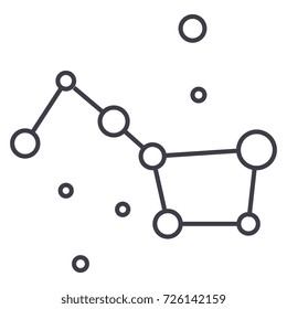 stars,big dipper,great bear vector line icon, sign, illustration on background, editable strokes