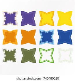 star-shaped background vector twelve different colors