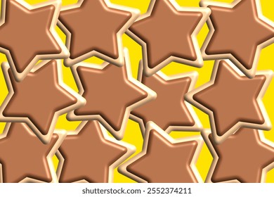 Star-shaped Cookies with Chocolate Icing