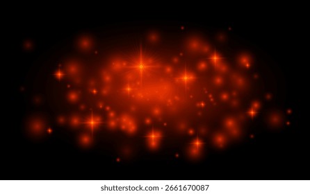 Star-shaped flares and luminous particles with a soft glowing effect, ideal for backgrounds, overlays, decoration, and digital visual effects.
