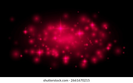 Erupções em forma de estrela e partículas luminosas com um efeito suave de brilho, ideal para fundos, sobreposições, decoração e efeitos visuais digitais.