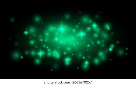 Bengalas en forma de estrella y partículas luminosas con un suave efecto brillante, ideal para fondos, superposiciones, decoración y efectos visuales digitales.