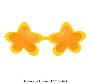 
Star-shaped glasses on a white background