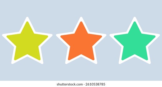 Star-shaped icons set in different colors