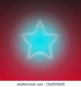 Star-shaped lamp on a dark substrate, glowing light bulbs in realistic style. Vector eps 10 format.