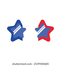 Star-shaped party glasses in colors of French flag