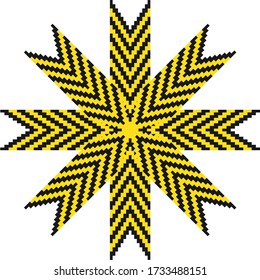 patrón en forma de estrella de color amarillo negro sobre un vector de fondo blanco