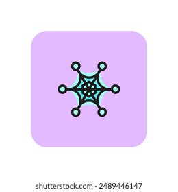 Star-shaped snowflake line icon. Pattern, frostwork, snow. Winter concept. Vector illustration can be used for topics like holiday, design, weather