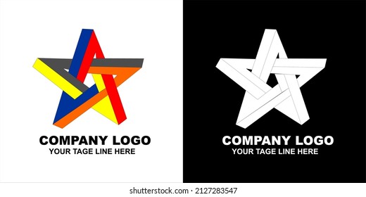 star-shaped vector logo with colorful combinations.
simple and cool vector logo.