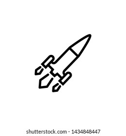 Starship line icon. Spaceship, aerospace, spacecraft. Aircraft concept. Vector illustration can be used for topics like force, military, transport